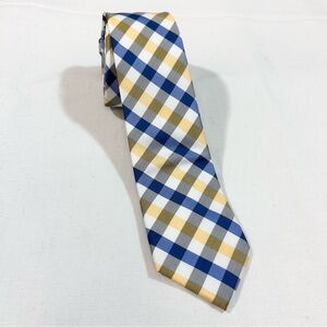 NWT Chaps Junior 8-13 Yrs Navy Yellow Baldwin Check 48” Plaid 100% Polyester